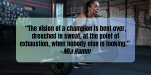 Fitness Inspiration Quotes “The vision of a champion is bent over, drenched in sweat, at the point of exhaustion, when nobody else is looking.”