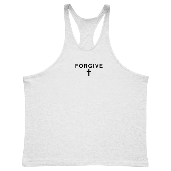 WHITE FORGIVE Cross GYM Stringer Tank Tops