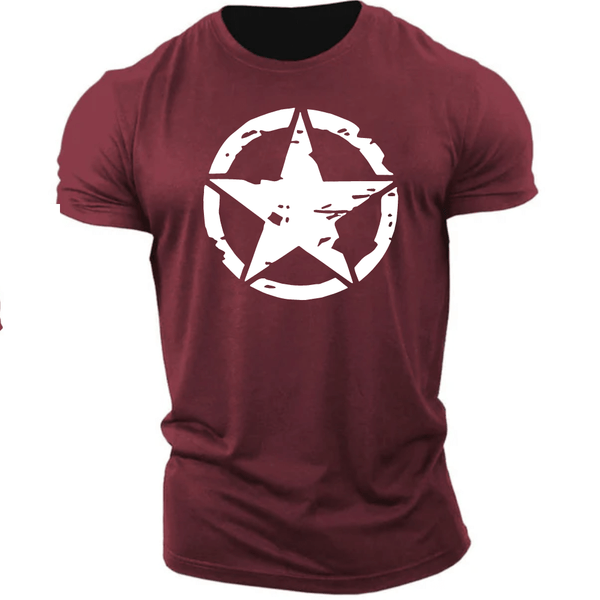 wine red Men's Star Graphic Tees