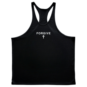 BLACK FORGIVE Cross GYM Stringer Tank Tops