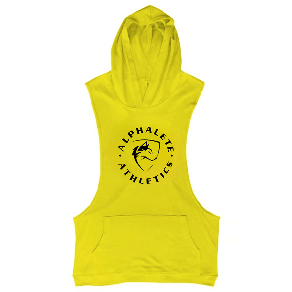 yellow Alphalete Sleeveless Hoodie Tank Tops