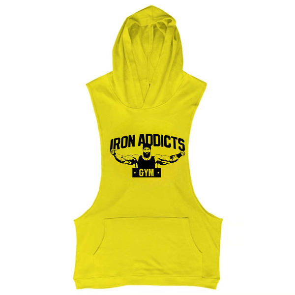 Men's IRON ADDICTS Sleeveless Hoodie Tank Tops