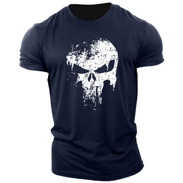 navy blue Men's Skull Graphic  T-Shirts