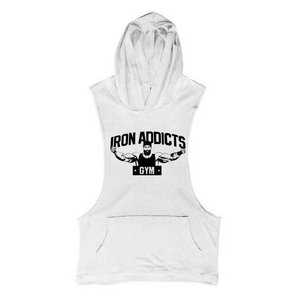 Men's IRON ADDICTS Sleeveless Hoodie Tank Tops