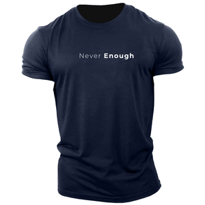 navy blue NEVER ENOUGH T-shirt for Men