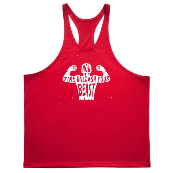 BEAST MODE Graphic Stringer Tank Tops for Working out