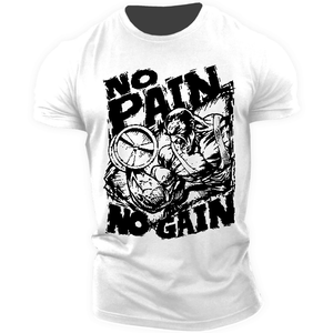 white Men's Graphic  NO PAIN NO GAIN T-shirt