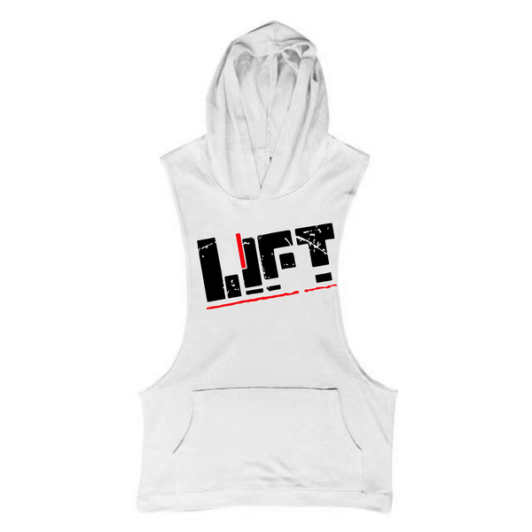 white Men's LIFT Hoodie Tank Tops