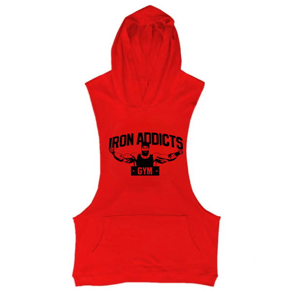 Men's IRON ADDICTS Sleeveless Hoodie Tank Tops