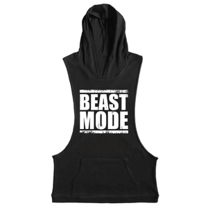 BEAST MODE Workout Sleeveless Hoodie Tank Tops