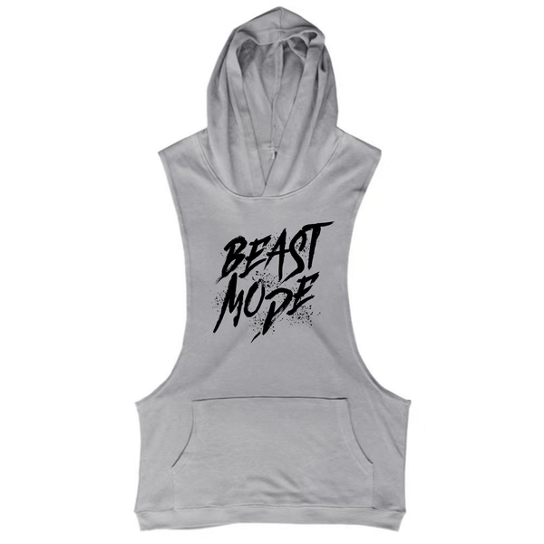 BEAST MODE Workout Sleeveless Hoodie Tank Tops