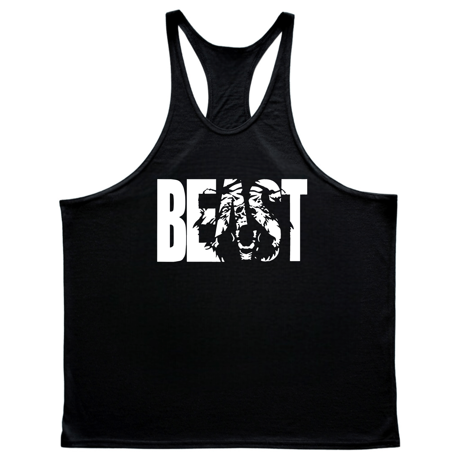 BEAST Graphic Fitness Stringer Tank Tops