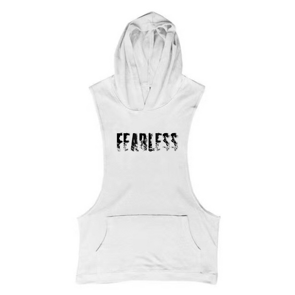 white Men's FEARLESS Sleeveless Hoodie Tank Tops