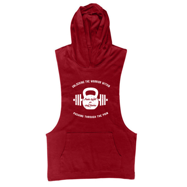 wine red UNLEASH THE WARRIOR WITHIN GYM Sleeveless Hoodies