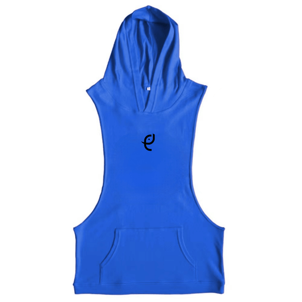 blue ElephantJay Logo Sleeveless Hoodie Tank Tops