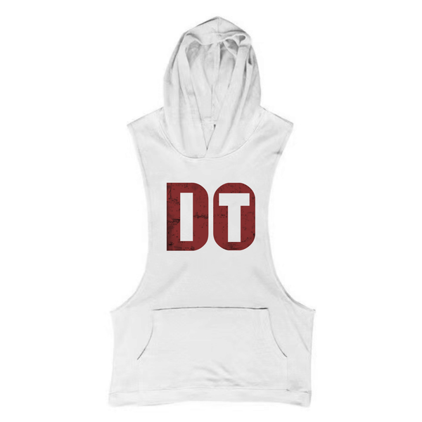 white DO IT Workout Sleeveless Hooded Tank Tops