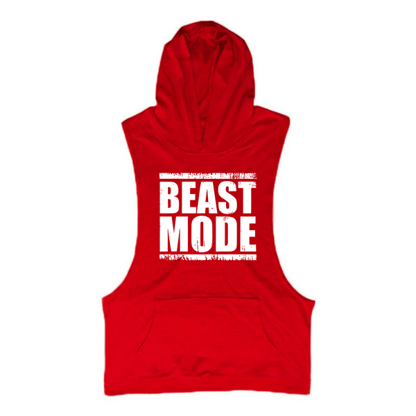 BEAST MODE Workout Sleeveless Hoodie Tank Tops