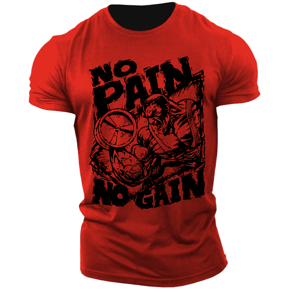 red Men's Graphic  NO PAIN NO GAIN T-shirt