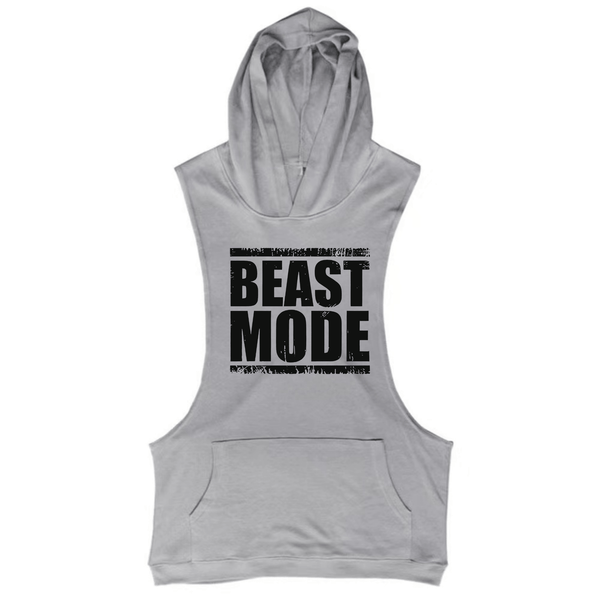 BEAST MODE Workout Sleeveless Hoodie Tank Tops