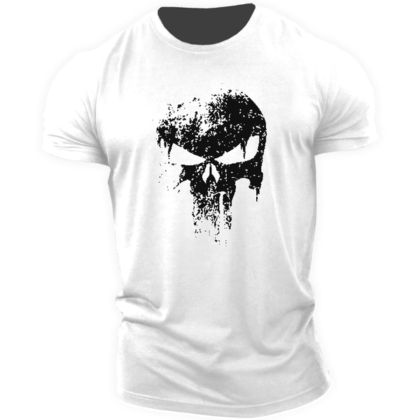 white Men's Skull Graphic  T-Shirts