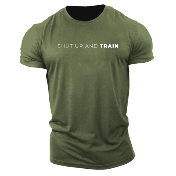 navy green Men's SHUT UP AND TRAIN T-shirt