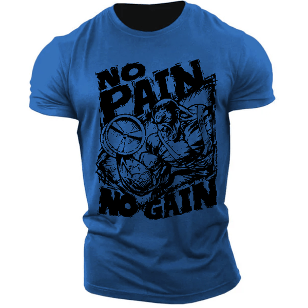 blue Men's Graphic  NO PAIN NO GAIN T-shirt