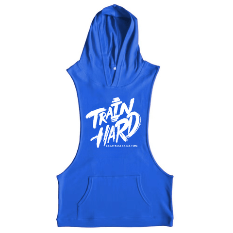 TRAIN IT HARD Workout Sleeveless Hoodie Tank Tops