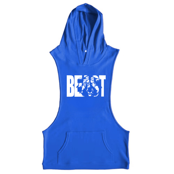 blue Men's BEAST Hooded Tank Tops