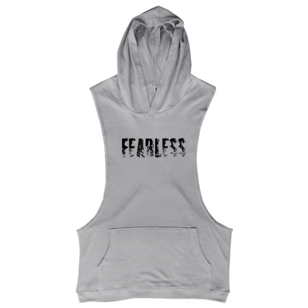 grey Men's FEARLESS Sleeveless Hoodie Tank Tops