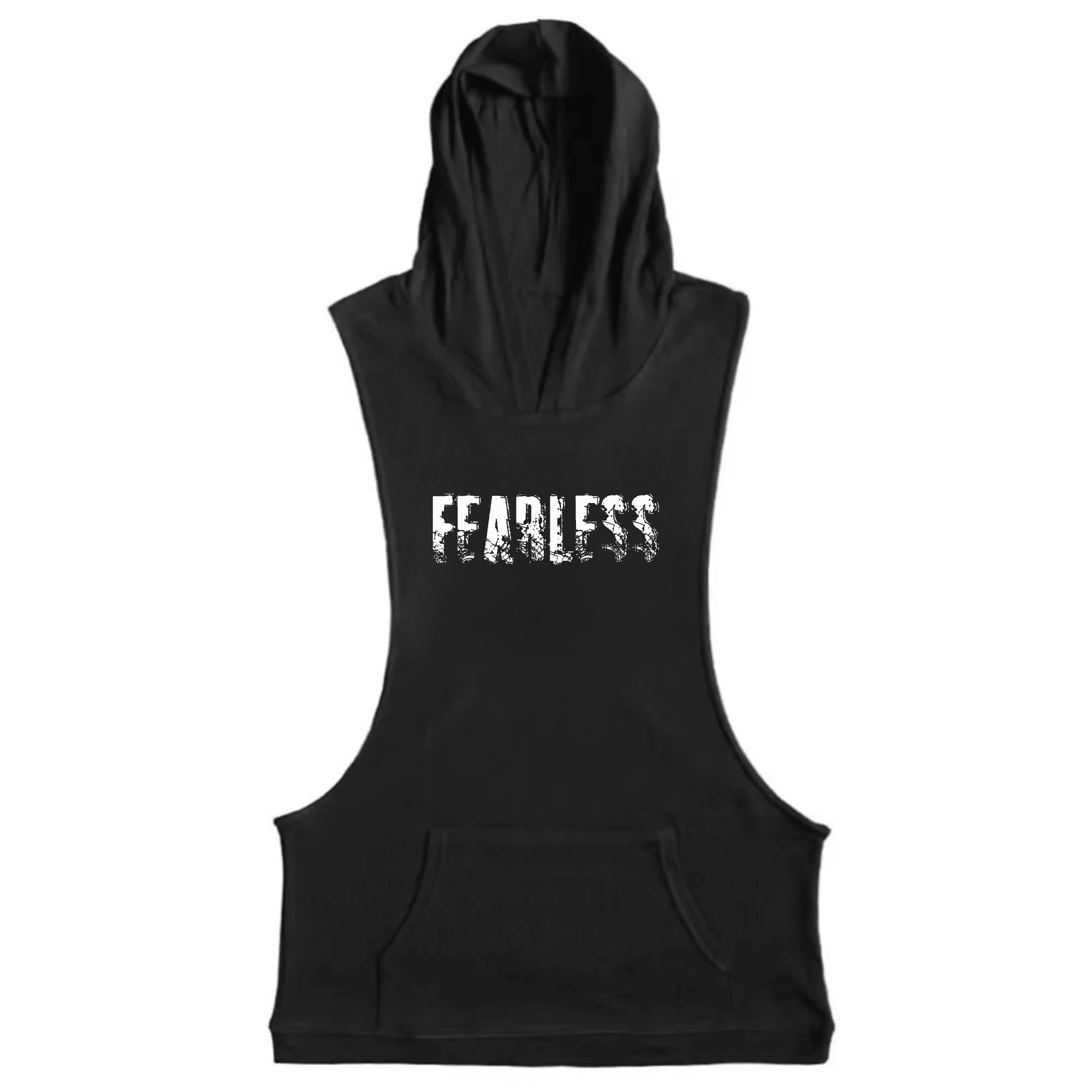 black Men's FEARLESS Sleeveless Hoodie Tank Tops