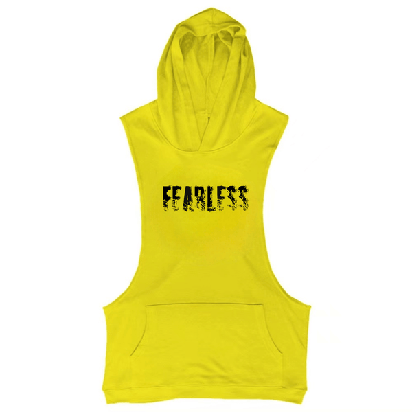 yellow Men's FEARLESS Sleeveless Hoodie Tank Tops