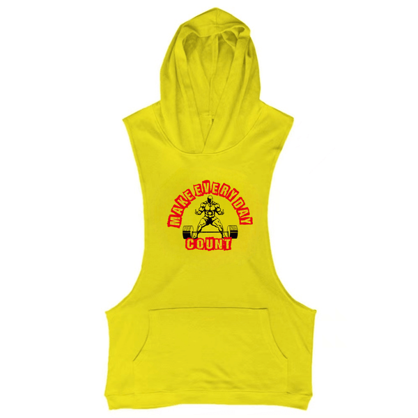 MAKE EVERYDAY COUNT Workout Sleeveless Hoodie Tank Tops