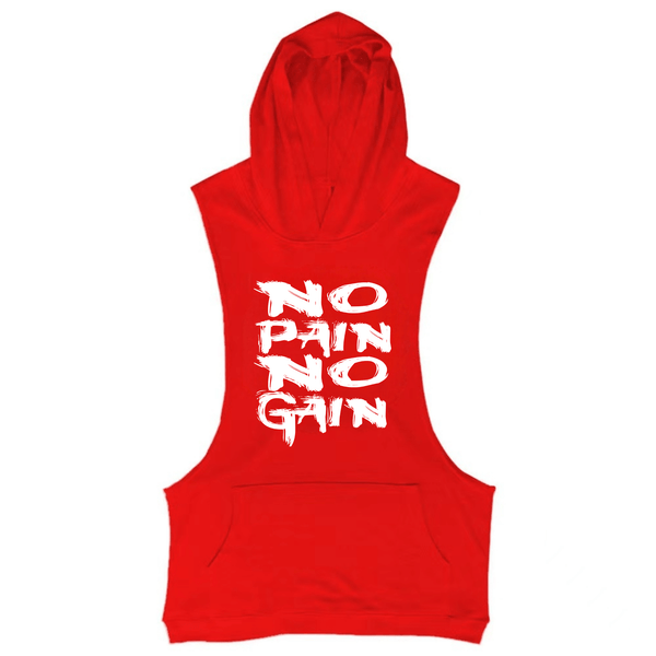 Men's NO PAIN NO GAIN Sleeveless Hoodie Tank Tops