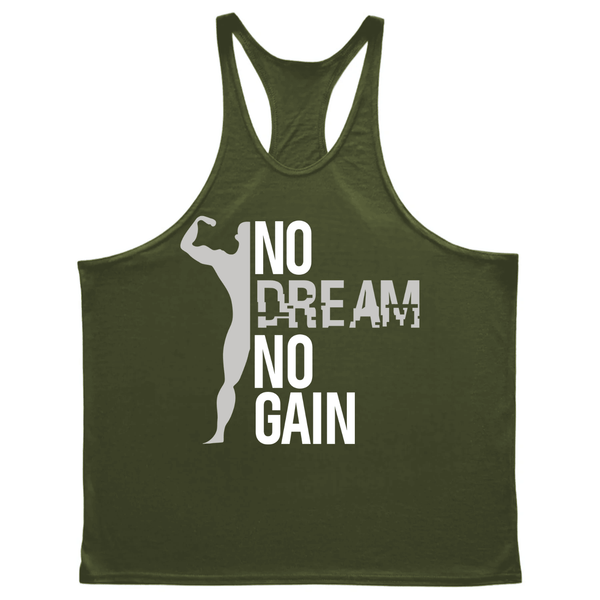 NO DREAM NO GAIN Y-back Gym Tank Tops for Men