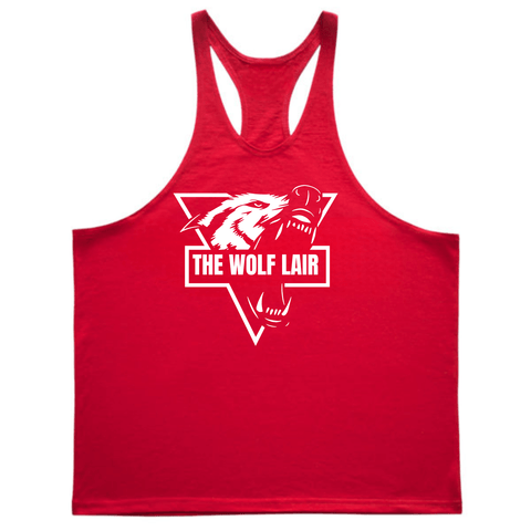 red THE WOLF LAIR Workout Tank Tops