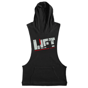 black Men's LIFT Hoodie Tank Tops