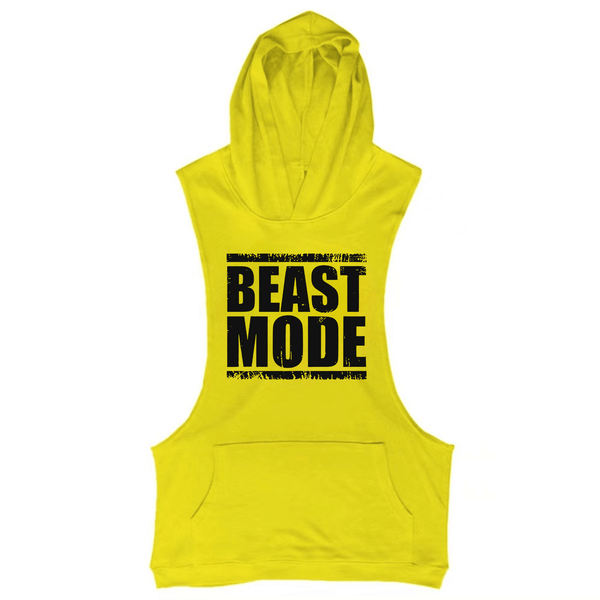 BEAST MODE Workout Sleeveless Hoodie Tank Tops