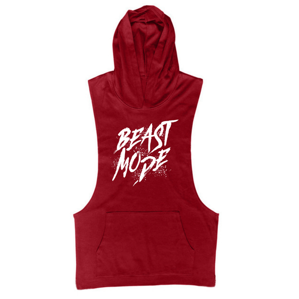 BEAST MODE Workout Sleeveless Hoodie Tank Tops