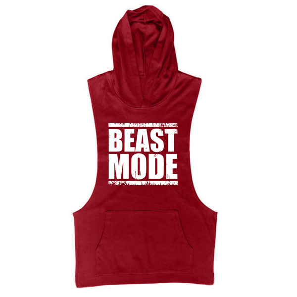 BEAST MODE Workout Sleeveless Hoodie Tank Tops