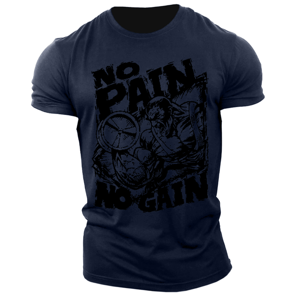 navy blue Men's Graphic  NO PAIN NO GAIN T-shirt