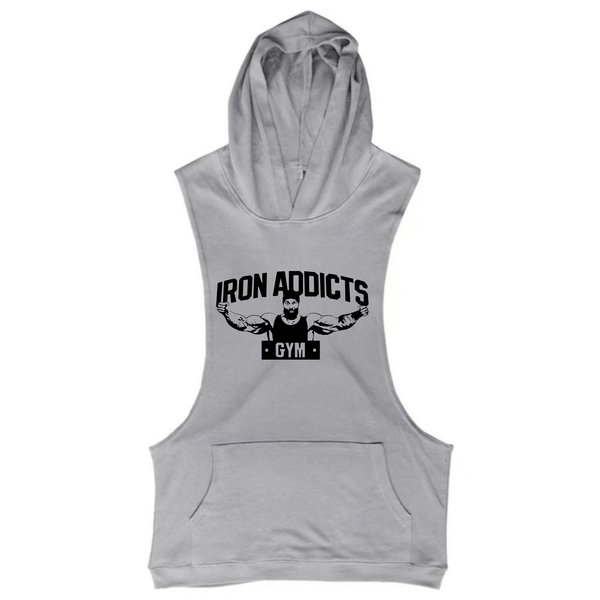 Men's IRON ADDICTS Sleeveless Hoodie Tank Tops