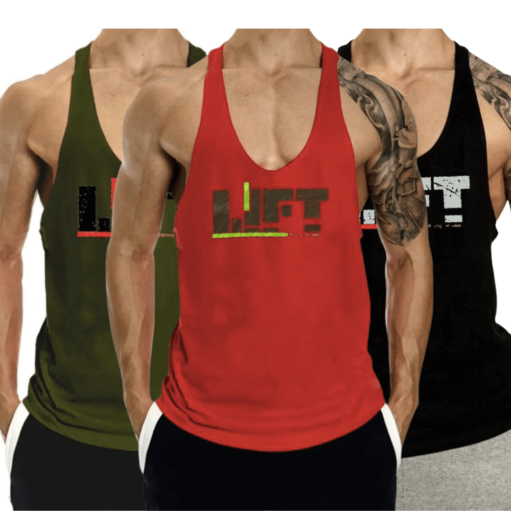 3 Pack Bodybuilding Stringer Muscle Cotton Tank Tops – Elephant Jay