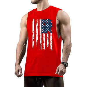 Fashion US Flag Graphic Fitness Athletic Tank Tops